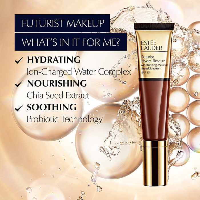 Fond de ten hidratant cu SPF45 Futurist Hydra Rescue Moisturizing Makeup