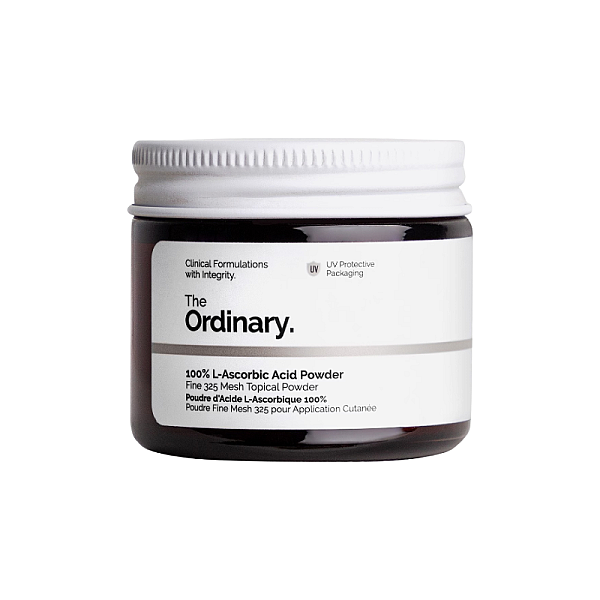 Pudra concentrata cu 100% acid L-ascorbic pentru luminozitatea si uniformizarea pielii