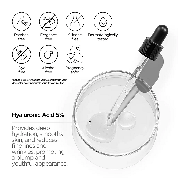 Ser hidratant cu acid hialuronic Just Hyaluronic Acid 5%