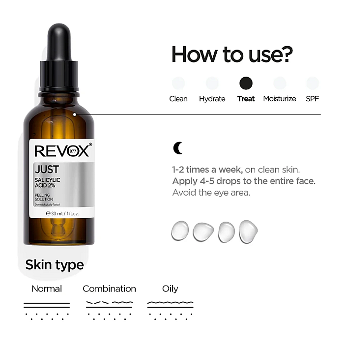 Ser exfoliant cu acid salicilic Just Salicylic Acid 2%
