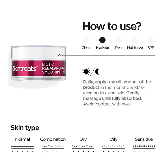 Gel-crema pentru netezire Skintreats Biotic Rebalancing Smoothing Gel