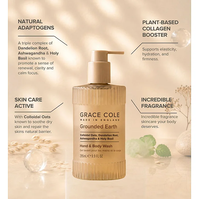 Gel de dus cu Ovaz si Ashwagandha Grounded Earth Hand&Body Wash