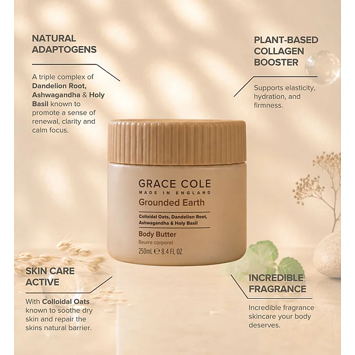 Unt de corp cu Ovaz si Ashwagandha Grounded Earth Body Butter