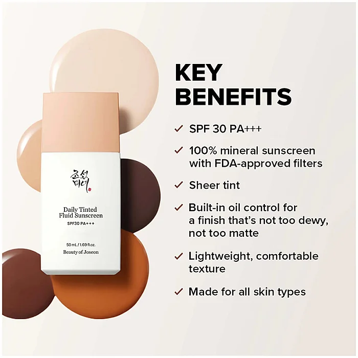 Fluid nuantator cu protectie solara minerala SPF 30 Daily Tinted Fluid Sunscreen