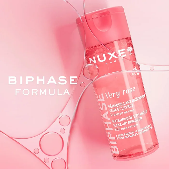 Demachiant bifazic waterproof pentru ochi si buze cu extract de trandafir Very rose