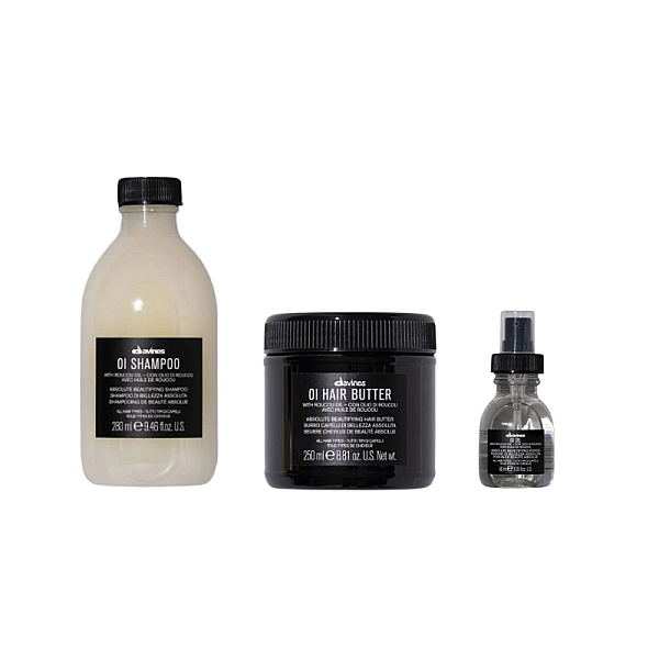 Set pentru hidratarea si stralucirea parului oi - sampon 280ml, unt de par 250ml, ulei 50ml