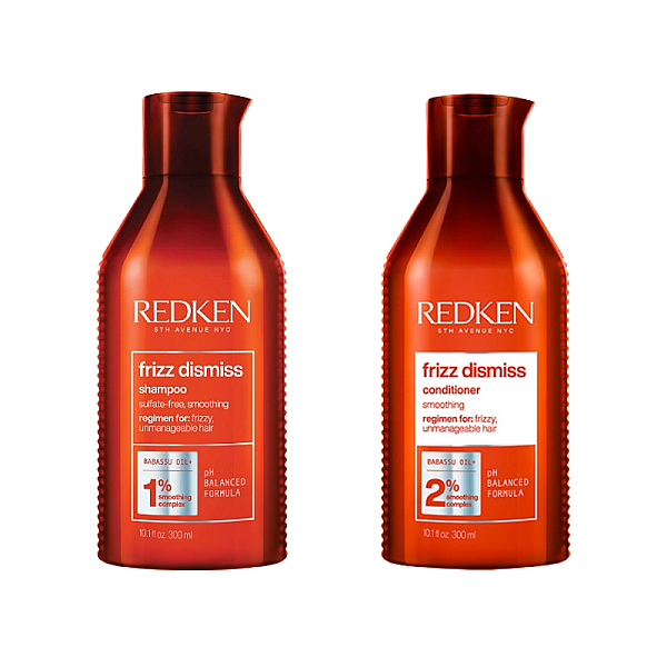 Pachet par indisciplinat frizz dismiss - sampon 300ml, balsam 300ml