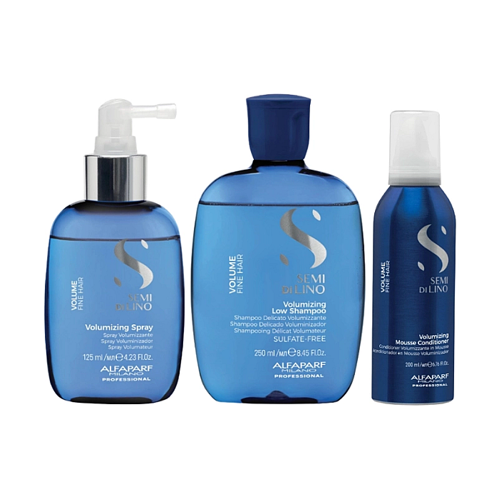 Pachet pentru volum semi di lino volumizing - sampon 250ml, spuma-balsam 200ml, spray 125ml